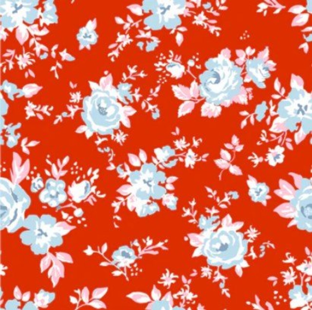 Fabric Poppie Cotton Red Prize Rose Elise by the Quarter Yard EE25503